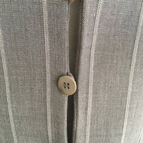 Giorgio Armani Grey Wool Striped Blazer - Picture 3 of 8